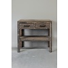 Haltafel 2 Lades | Oud Hout | H80xB80xD35 cm