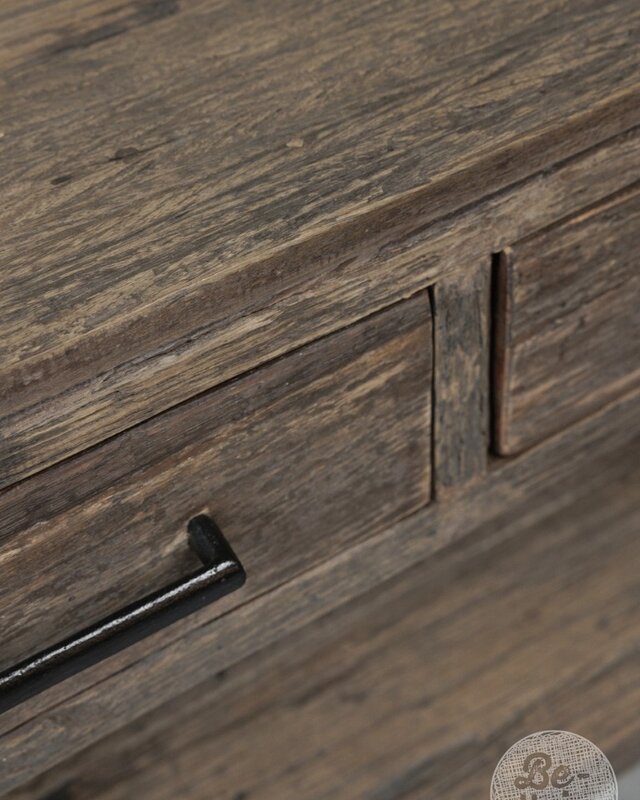 Be-Uniq Haltafel 2 Lades | Oud Hout | H80xB80xD35 cm