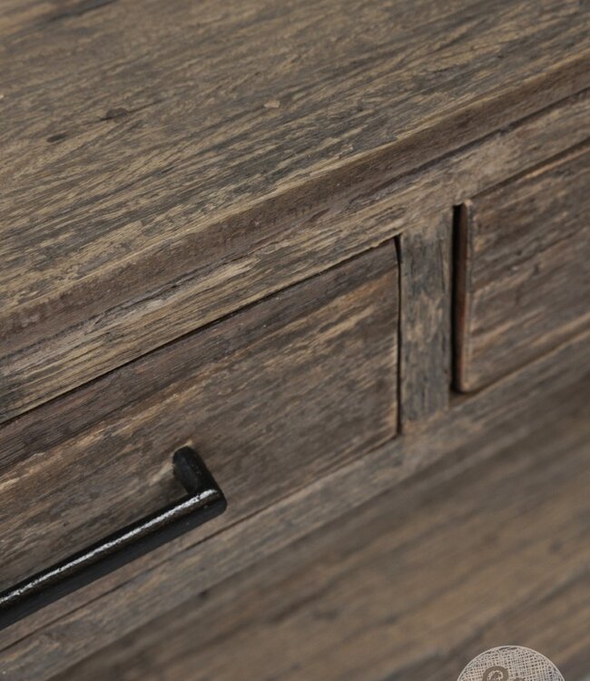 Be-Uniq Haltafel 2 Lades | Oud Hout | H80xB80xD35 cm