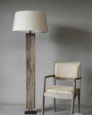 Be-Uniq Rustiek Houten Vloerlamp Delhi | H137 x B15 x D10 cm