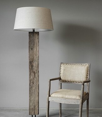 Be-Uniq Rustiek Houten Vloerlamp Delhi | H137 x B15 x D10 cm