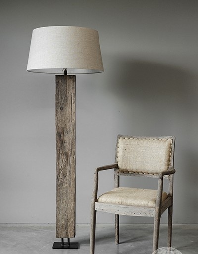Be-Uniq Rustiek Houten Vloerlamp Delhi | H137 x B15 x D10 cm