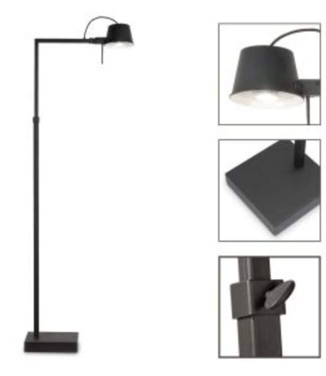 Frezoli Lacio Vloerlamp | Loodkleur | H115-145 cm