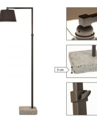 Frezoli Lacio Vloerlamp | Loodkleur | H125 - 155 cm