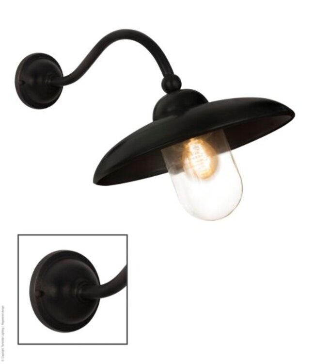 Frezoli Lucco Wandlamp | Zwart/Bruine Finish