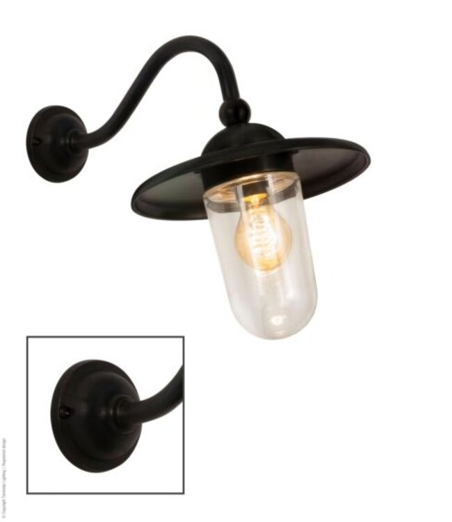 Frezoli Maro Buitenlamp | Zwart/Bruine Finish | H40 cm