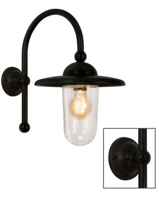 Frezoli Piavono Buitenlamp | Zwart/Bruine Finish | H37 cm