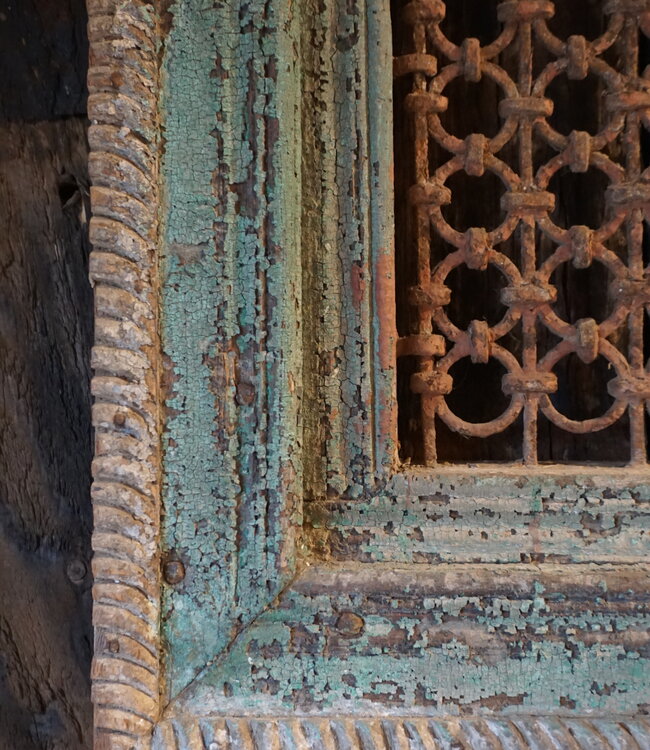 Rene Houtman Decoratief Raam | Ijzer Met Hout | H78 x B76 cm