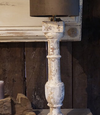 Rene Houtman Lamp | Oude Trapbaluster | Wit | H58 x B10 x D10 cm