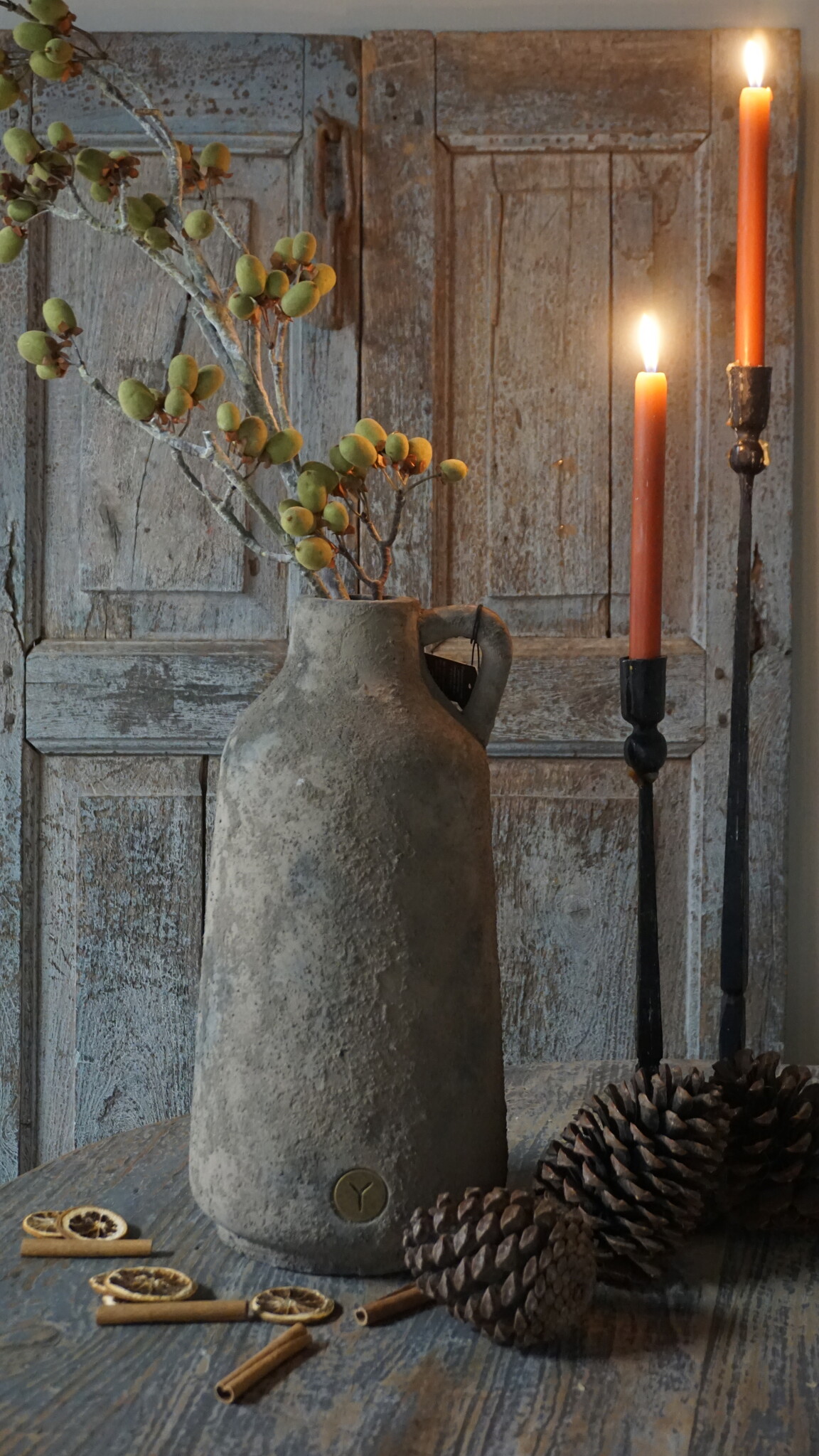 Brynxz Stenen Vaas | Rustiek | H39 x D20 cm