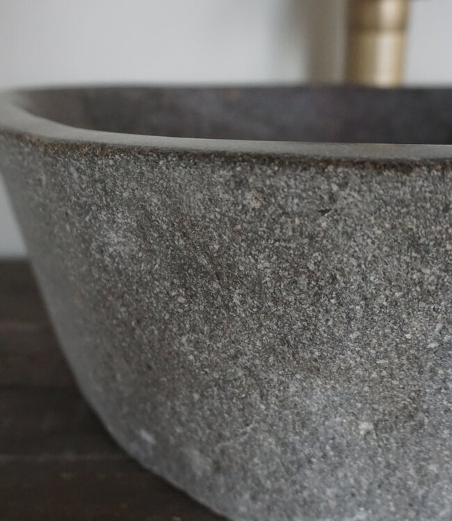 Rene Houtman Grote Stenen Waskom + Spoelgat | H15,5 x B50 x D37,5 cm