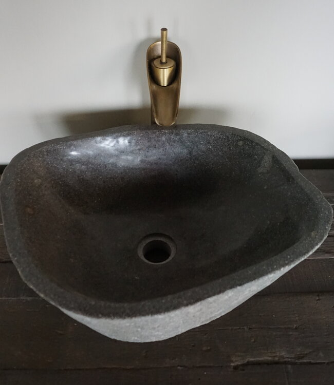 Rene Houtman Grote Stenen Waskom + Spoelgat | H15,5 x B50 x D37,5 cm