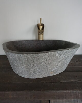 Rene Houtman Grote Stenen Waskom + Spoelgat | H15,5 x B50 x D37,5 cm
