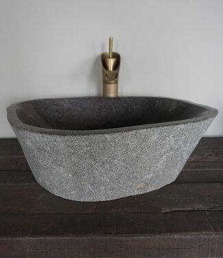 Rene Houtman Grote Stenen Waskom + Spoelgat | H15,5 x B50 x D37,5 cm