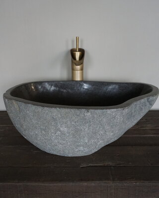 Rene Houtman Grote Stenen Waskom + Spoelgat | H15 x B50,5 x D35,5 cm