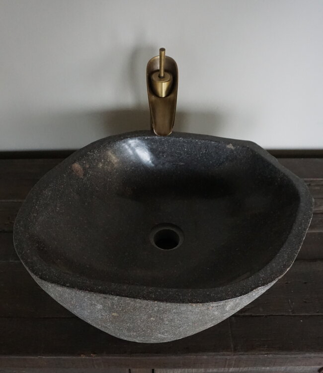 Rene Houtman Grote Stenen Waskom + Spoelgat | H14,5 x B47,5 x D40 cm