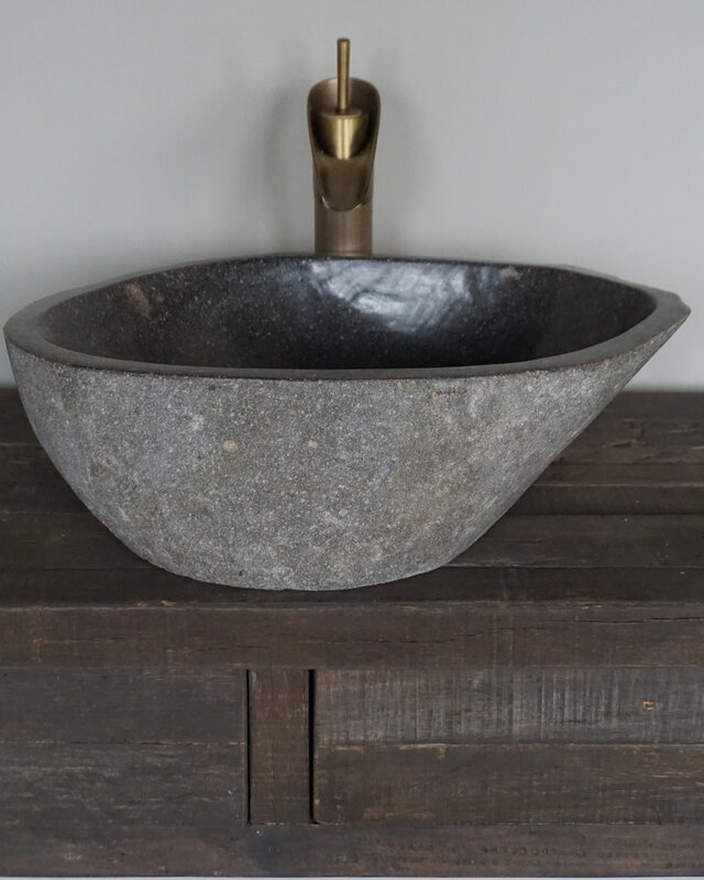 Rene Houtman Grote Stenen Waskom + Spoelgat | H14,5 x B47,5 x D40 cm