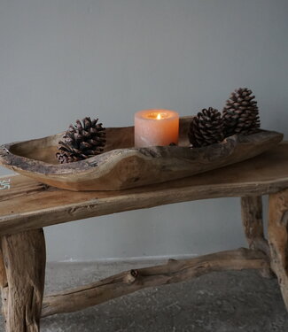 Rene Houtman Kom/Sleutelbak Teak | Sloophout | H11xB72xD19 cm