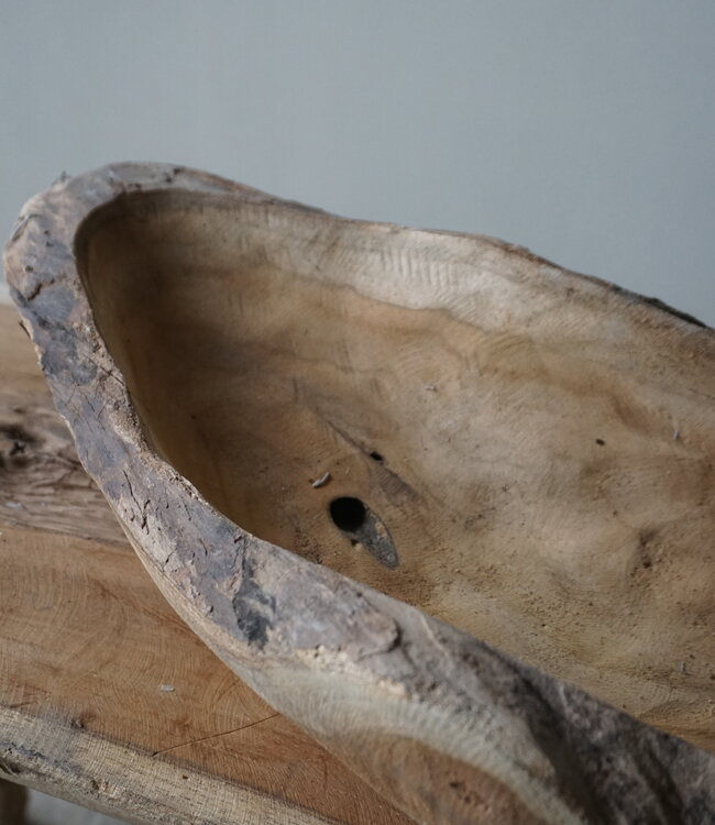 Rene Houtman Kom/Sleutelbak Teak | Sloophout | H11xB72xD19 cm