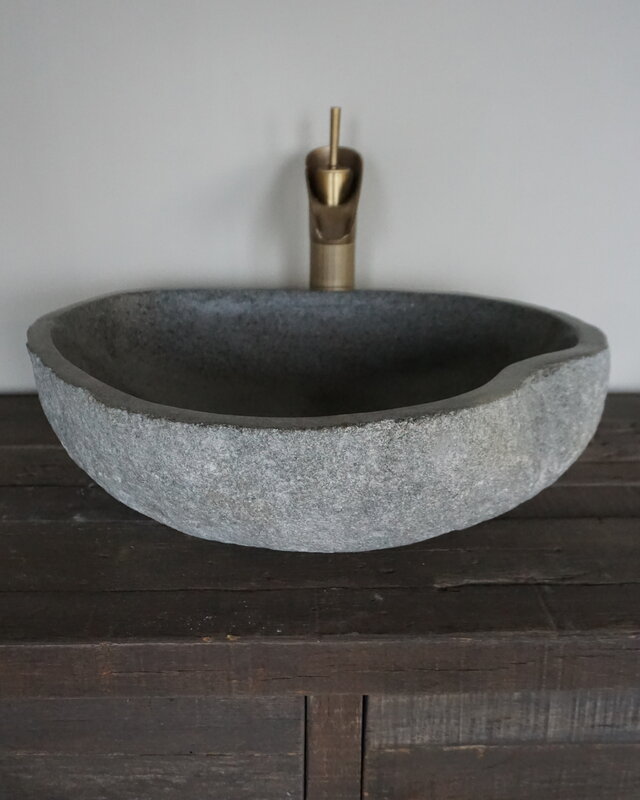 Rene Houtman Grote Stenen Waskom + Spoelgat | H15 x B49 x D42 cm