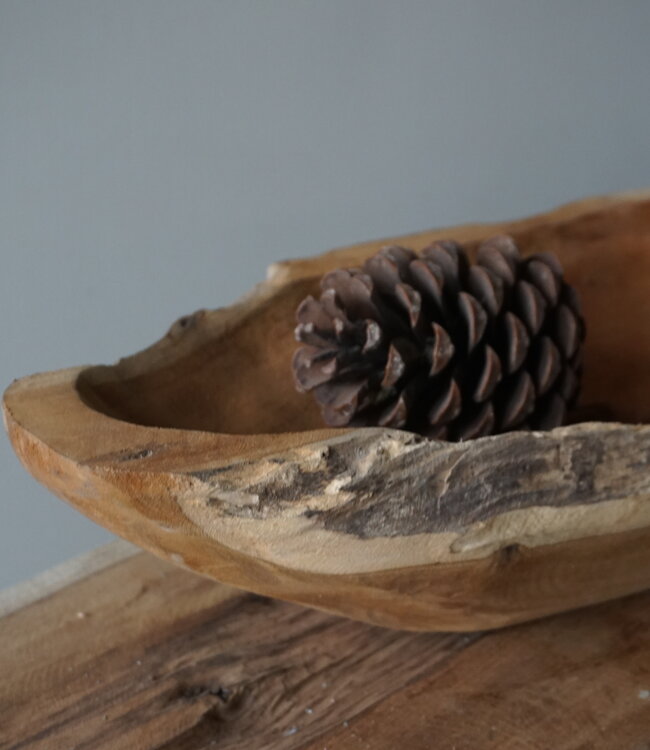 Rene Houtman Kom/Sleutelbak Teak | Sloophout | H10xB72xD21 cm