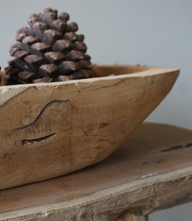 Rene Houtman Kom/Sleutelbak Teak | Sloophout | H10xB72xD21 cm