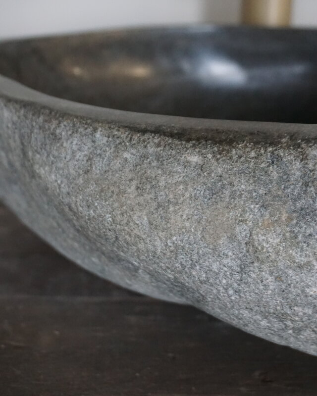 Rene Houtman Grote Stenen Waskom + Spoelgat | H14,5 x B45 x D37 cm