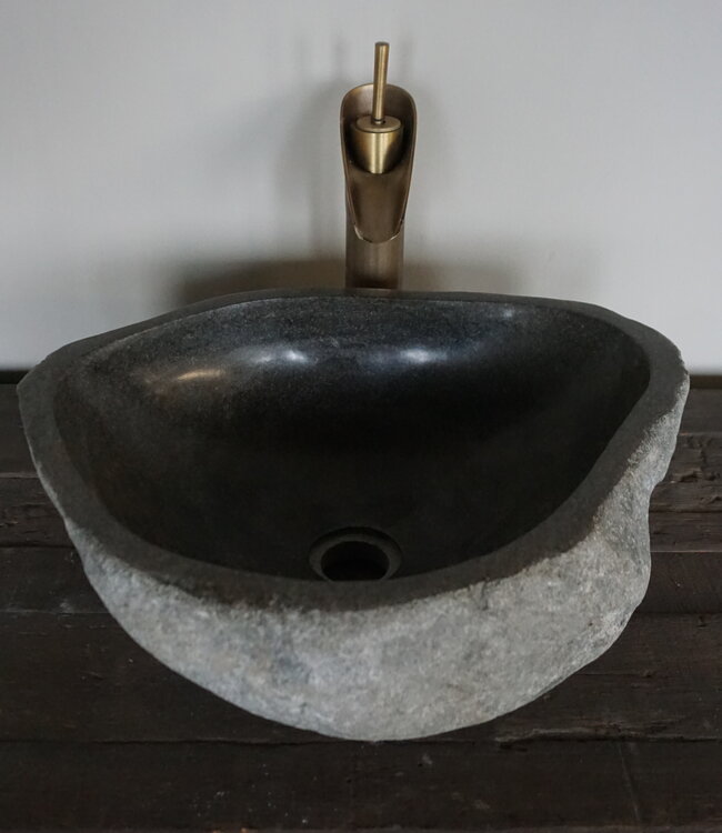 Rene Houtman Grote Stenen Waskom + Spoelgat | H14,5 x B45 x D37 cm