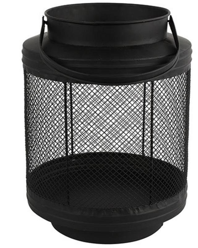 Countryfield Windlicht Lancy | L | Zwart | H31,5 x D23,5 cm