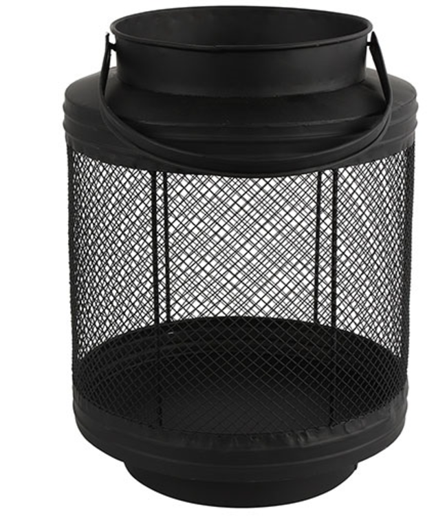 Countryfield Windlicht Lancy | L | Zwart | H31,5 x D23,5 cm