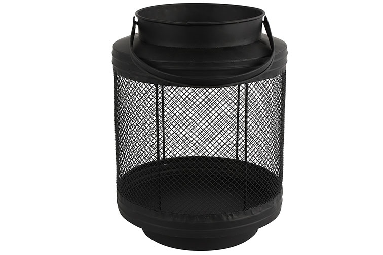 Countryfield Windlicht Lancy | L | Zwart | H31,5 x D23,5 cm