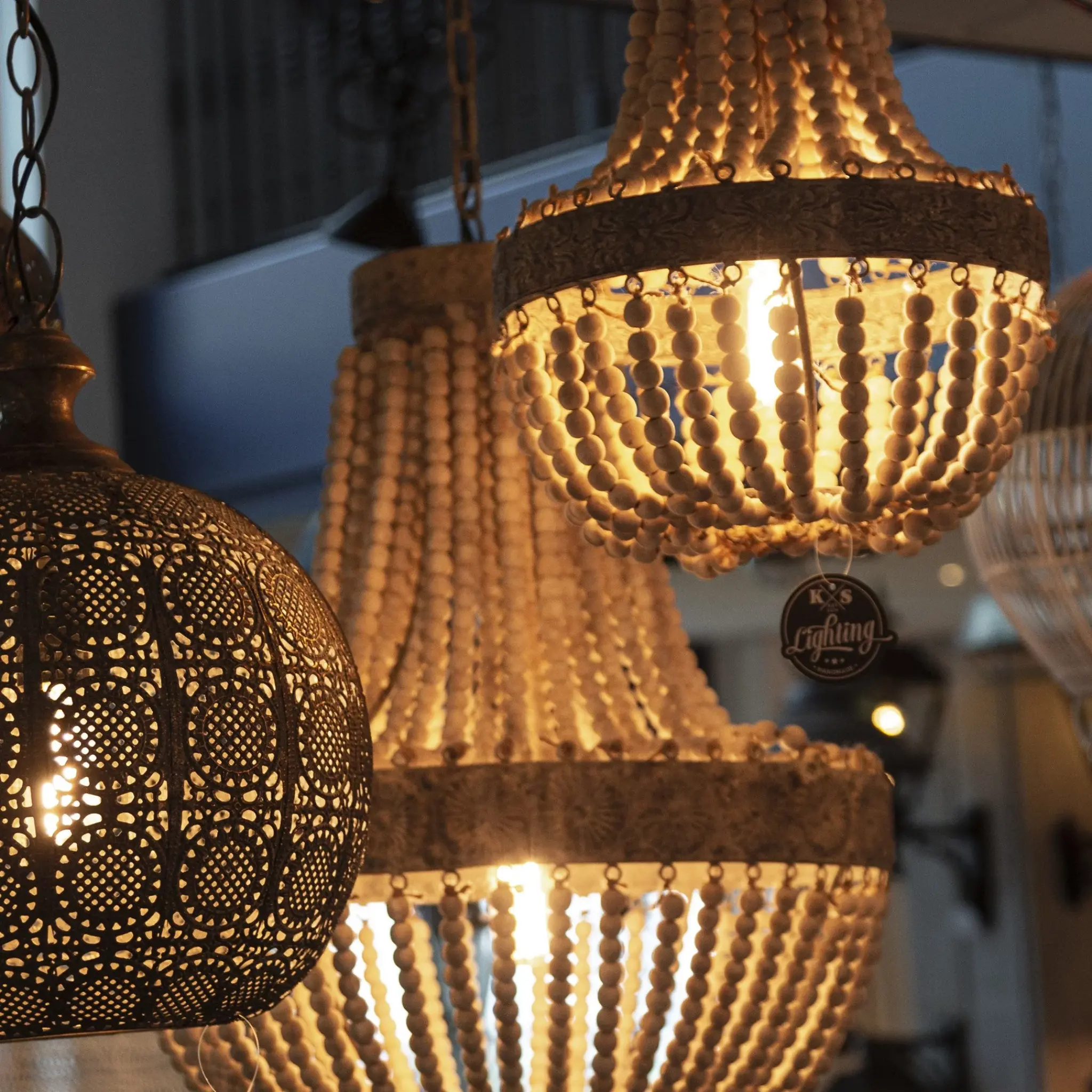 Rene Houtman Kralen Hanglamp XL | Kralen Dark | D51 cm