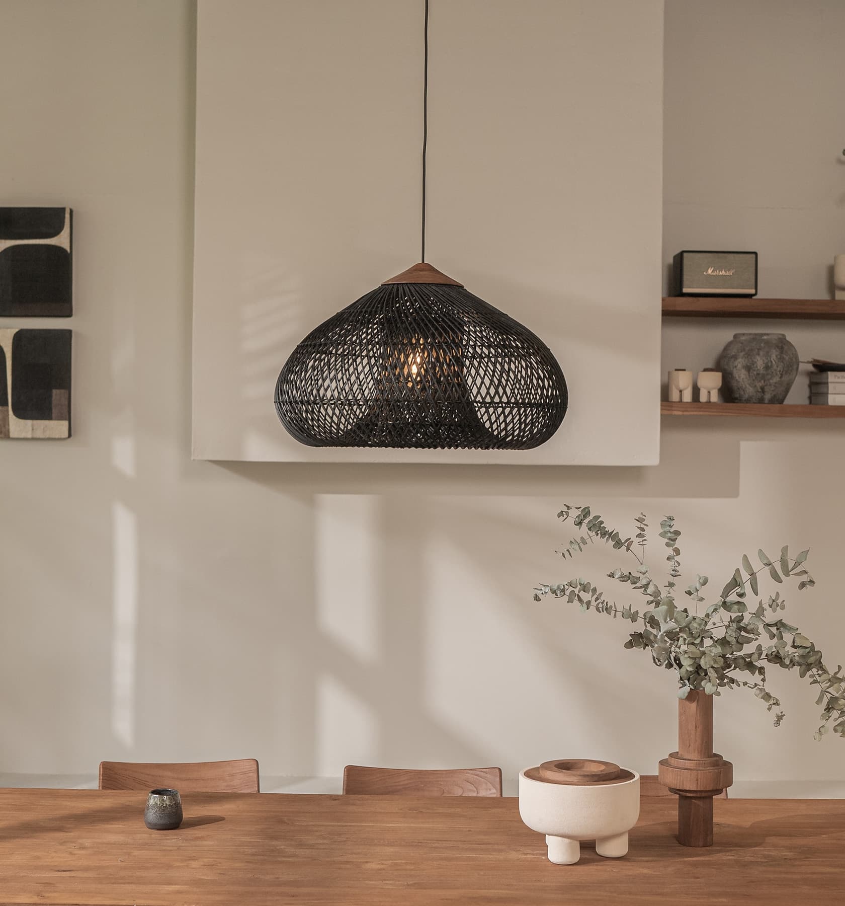 D-Bodhi Drum Lamp | Charcoal | H51 x D80 cm