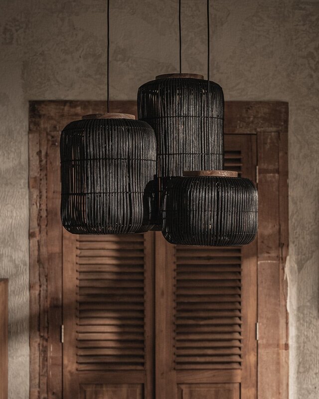 D-Bodhi Barrel Hanglamp | Charcoal | H43 x D35 cm