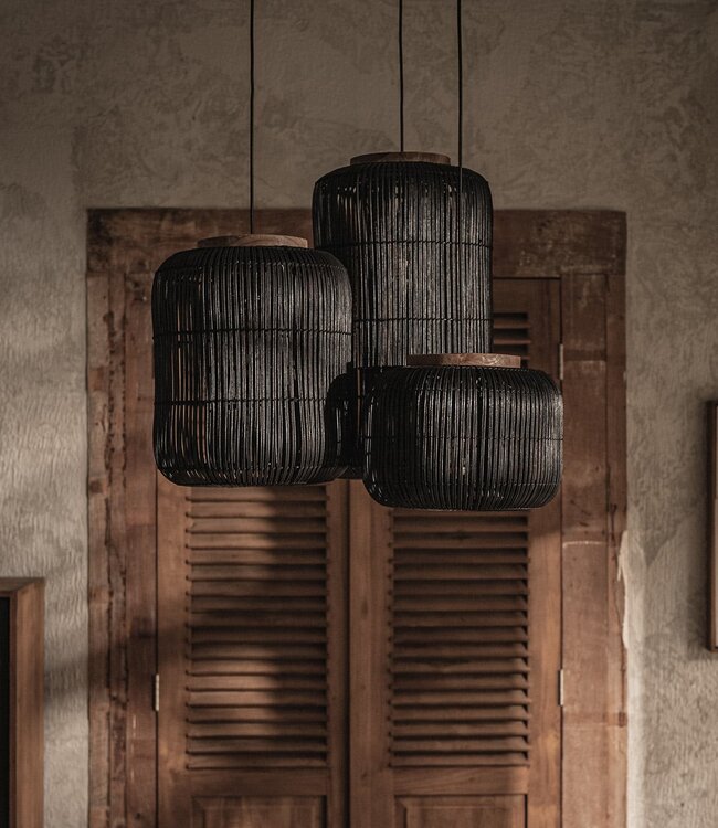 D-Bodhi Barrel Hanglamp | Charcoal | H43 x D35 cm
