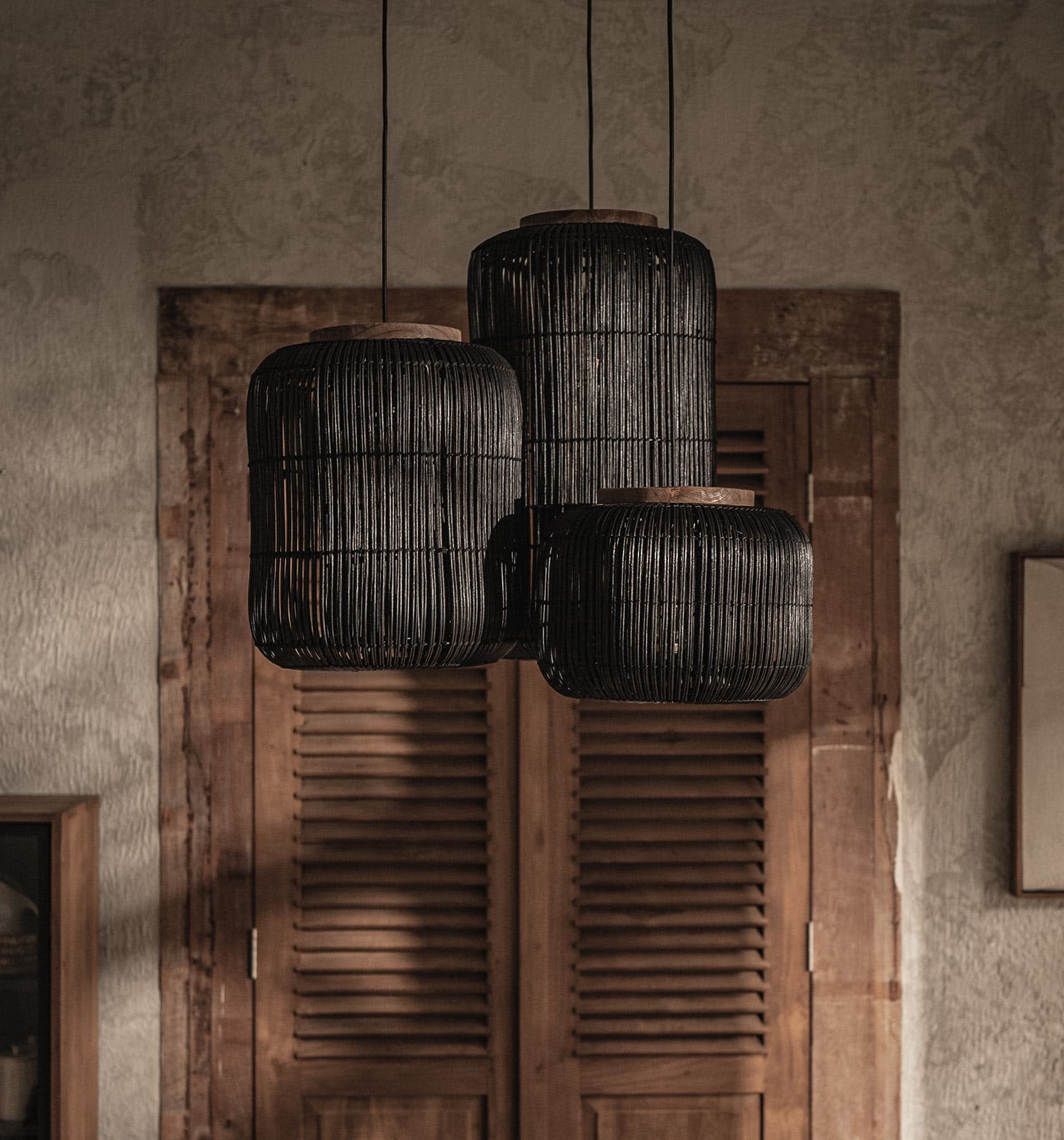 D-Bodhi Barrel Hanglamp | Charcoal | H43 x D35 cm