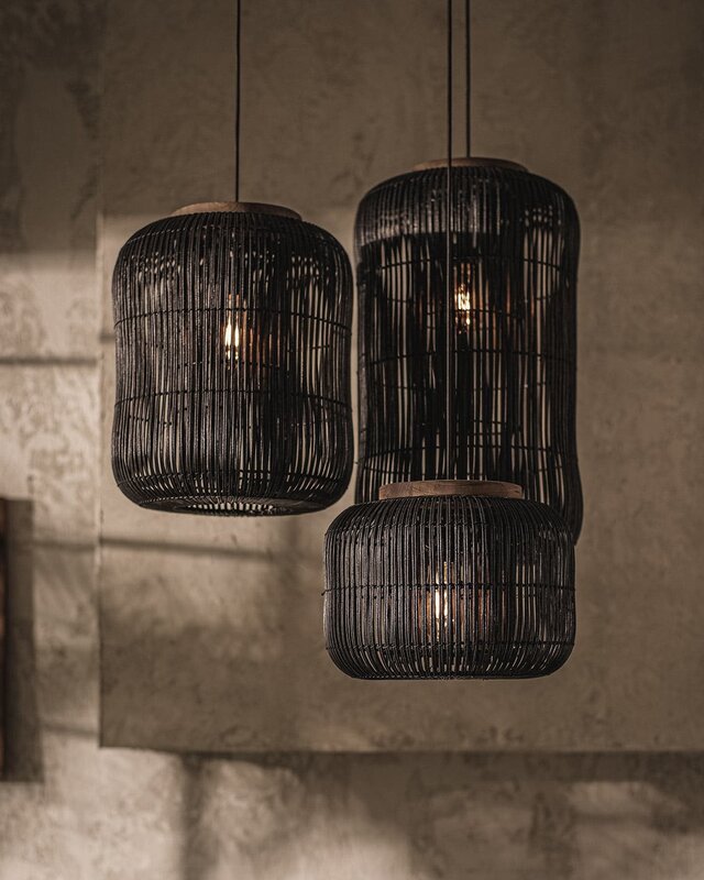 D-Bodhi Barrel Hanglamp | Charcoal | H43 x D35 cm