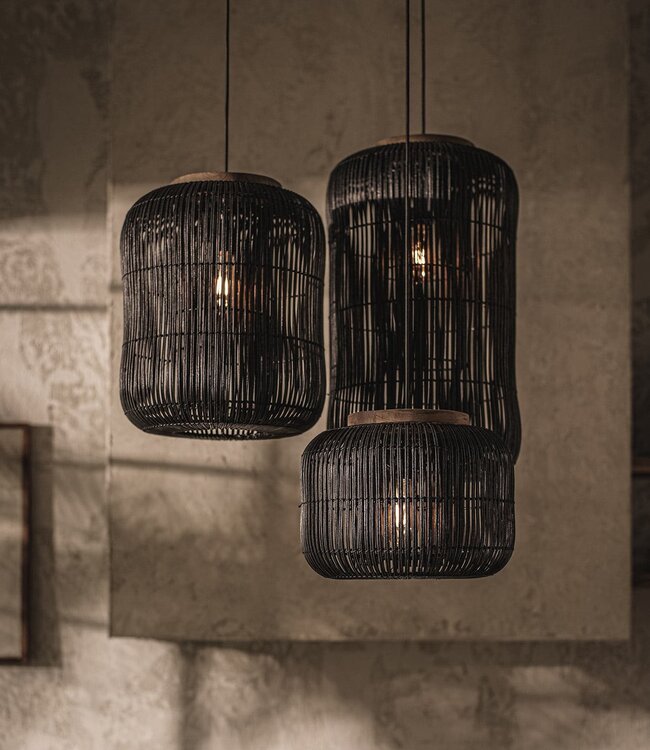 D-Bodhi Barrel Hanglamp | Charcoal | H43 x D35 cm