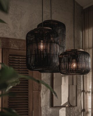 D-Bodhi Barrel Hanglamp | Charcoal | H43 x D35 cm