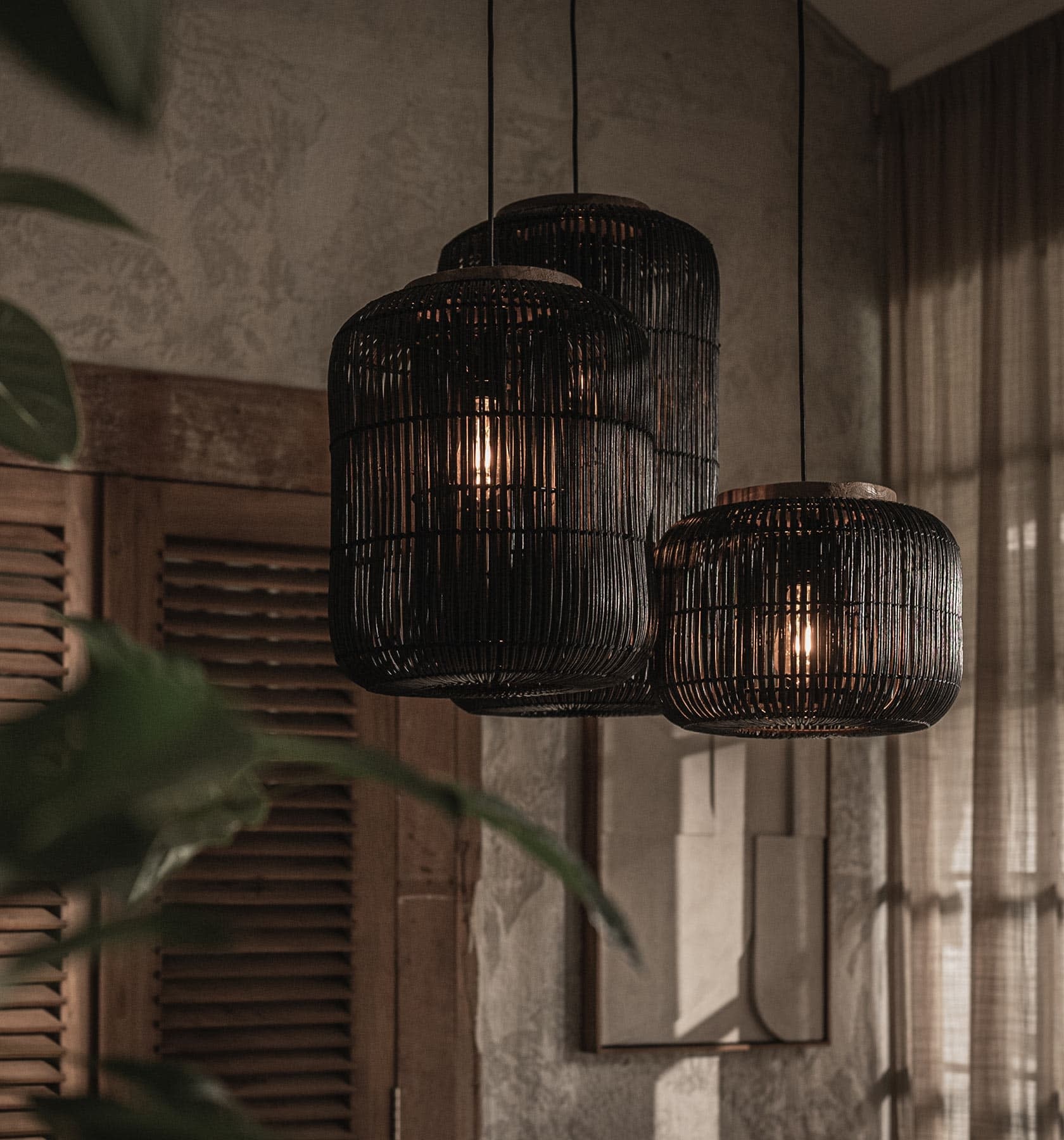 D-Bodhi Barrel Hanglamp | Charcoal | H43 x D35 cm