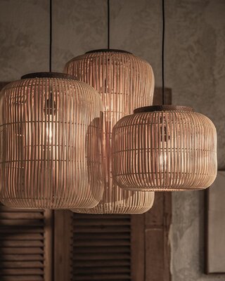 D-Bodhi Barrel Hanglamp | Naturel | H43 x D35 cm