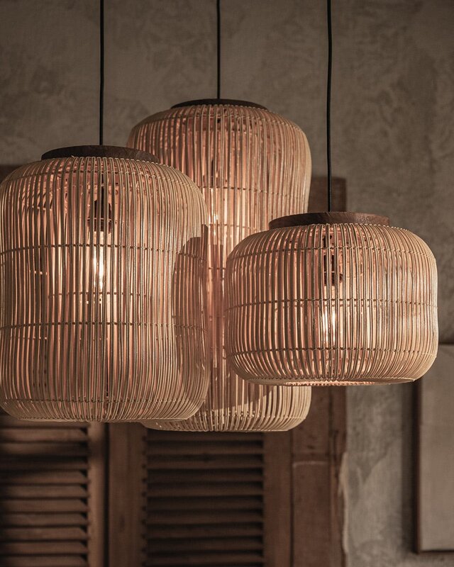 D-Bodhi Barrel Hanglamp | Naturel | H43 x D35 cm