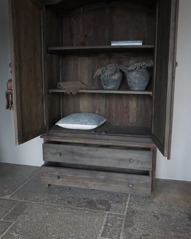 Luksa Home Collection Linnenkast Dick | Antique Grey | H210xB131xD60 cm