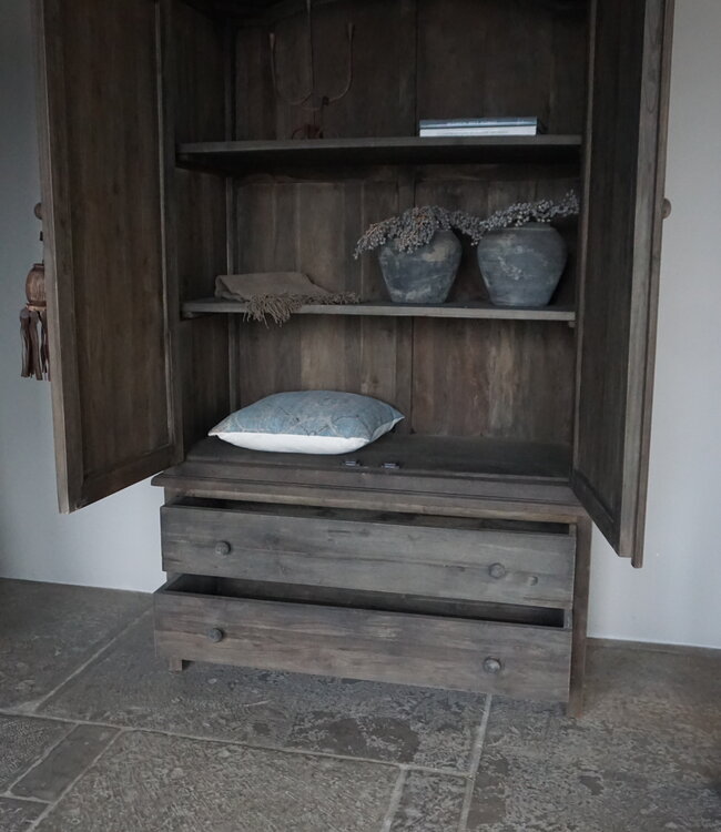 Luksa Home Collection Linnenkast Dick | Antique Grey | H200xB120xD60 cm