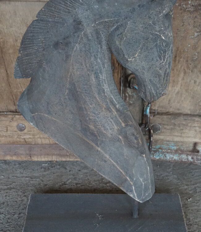 Luksa Home Collection Paardenhoofd Op IJzeren Standaard | 50x30x20 cm