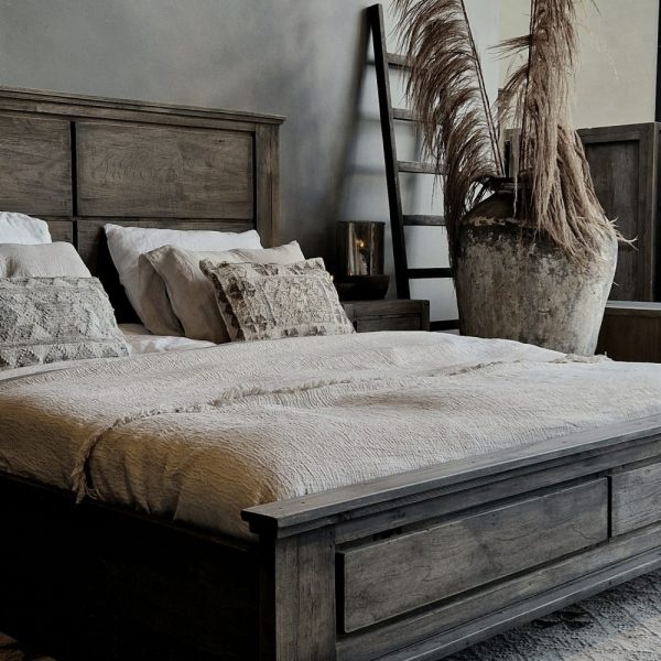 Luksa Home Collection Bed Brit | Antique Grey | 4 Maten Verkrijgbaar!