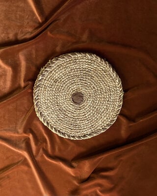 Hoffz Zitkussen Ladi Rond Geweven Maïsblad D46,5 x H 3,5/4 cm