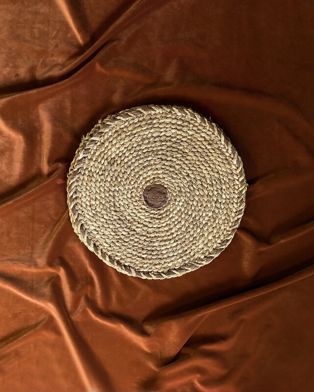 Hoffz Zitkussen Ladi Rond Geweven Maïsblad D46,5 x H 3,5/4 cm