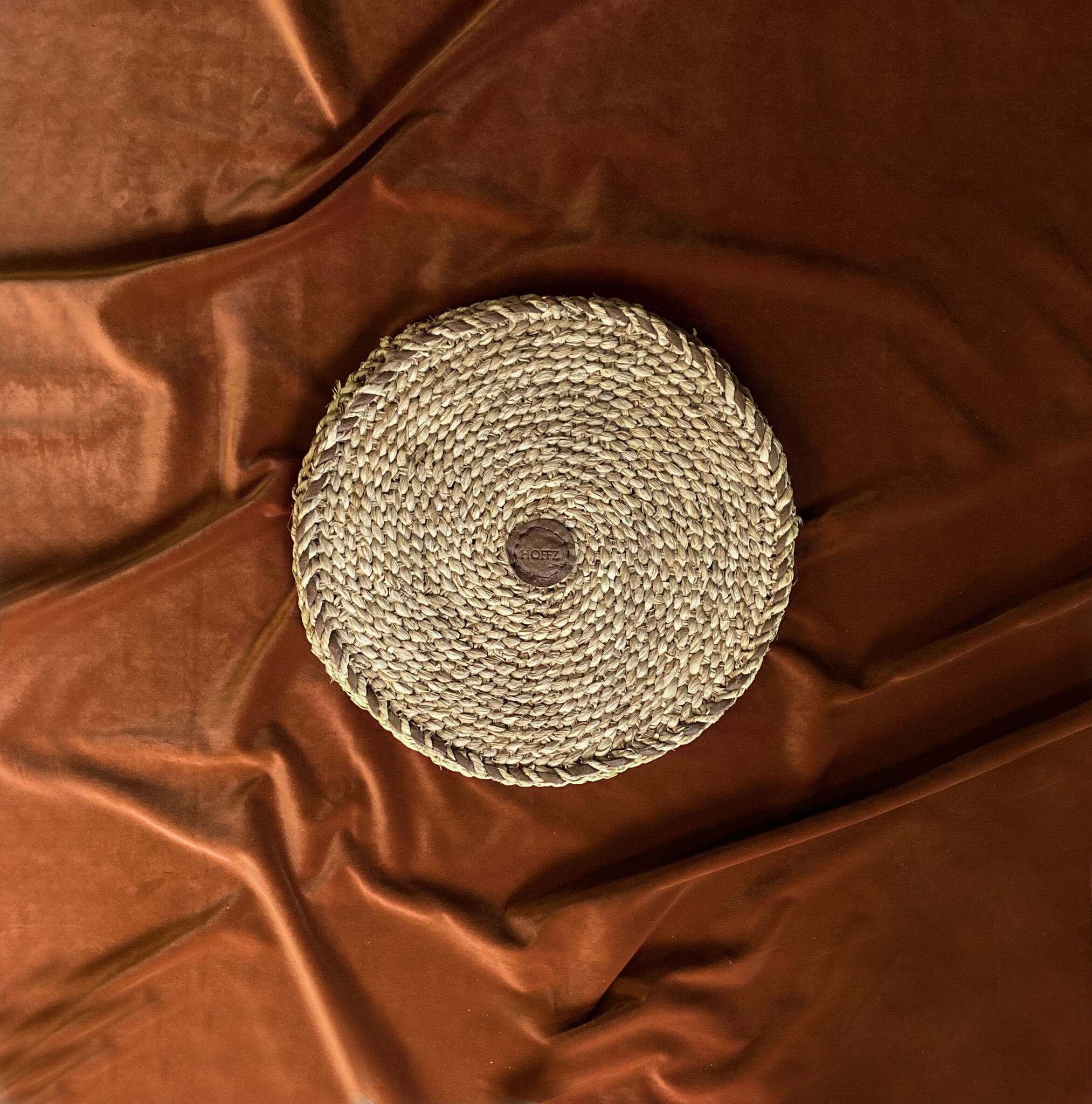 Hoffz Zitkussen Ladi Rond Geweven Maïsblad D46,5 x H 3,5/4 cm