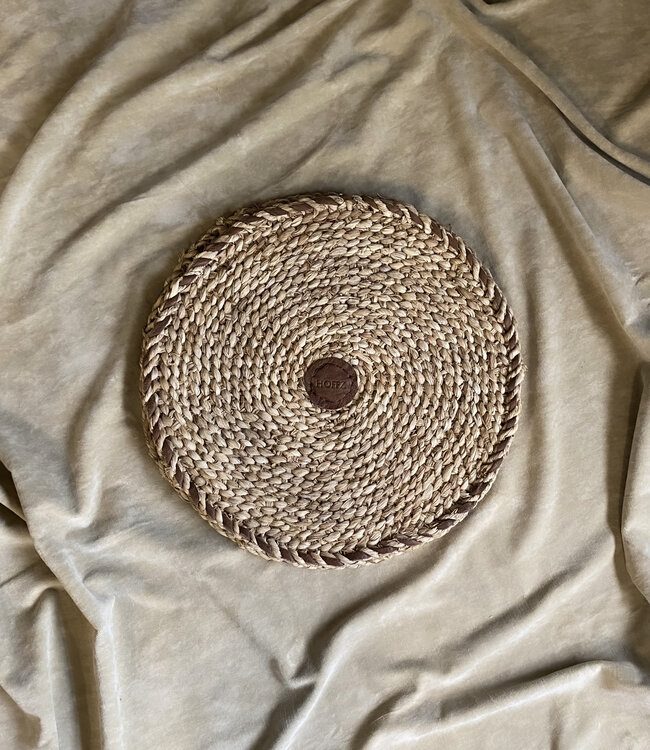 Hoffz Zitkussen Ladi Rond Geweven Maïsblad D46,5 x H 3,5/4 cm